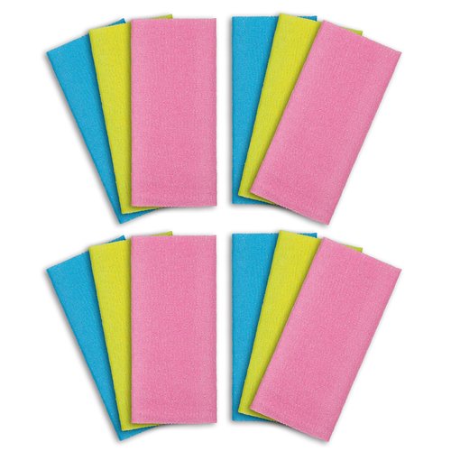 ARCH&M Exfoliating Washcloth 12 Pack Back Scrubber For Shower Towel Exfoliating Body Scrubber Microabrasion Sponge Japanese Bath Wash Korean Exfoliating Beauty Wash Cloth Loofah Exfoliating Scrub