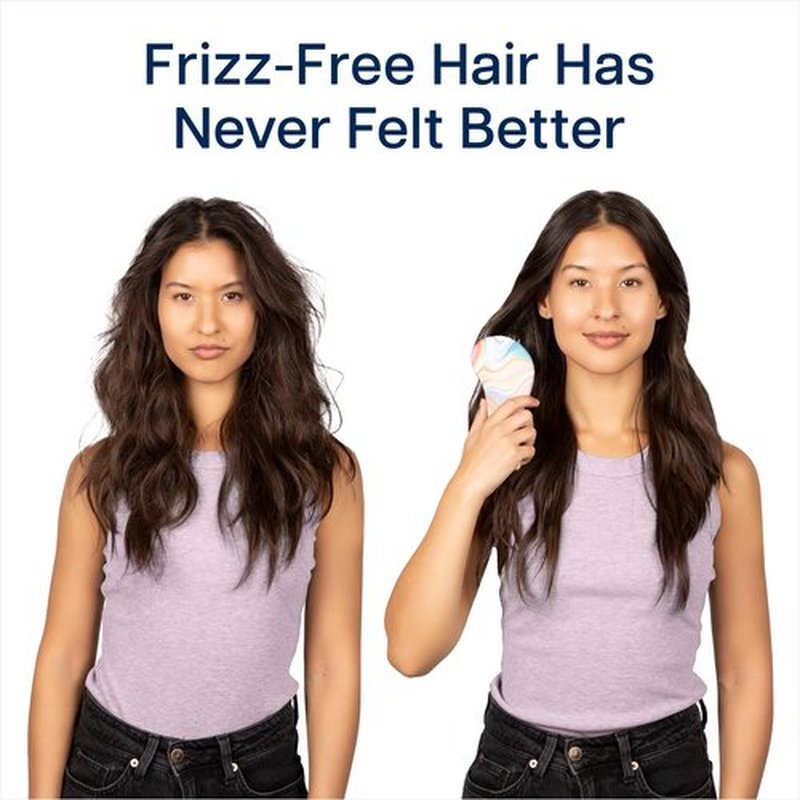 Crave Naturals Glide Thru Detangling Brush for Adults and Kids - Detangler Hair Brush for Curly or Straight, Wet or Dry Hair - Gentle on Tangles Hairbrush and Comb - 7.5 x 3-Inch, Soft Hazy Swirl
