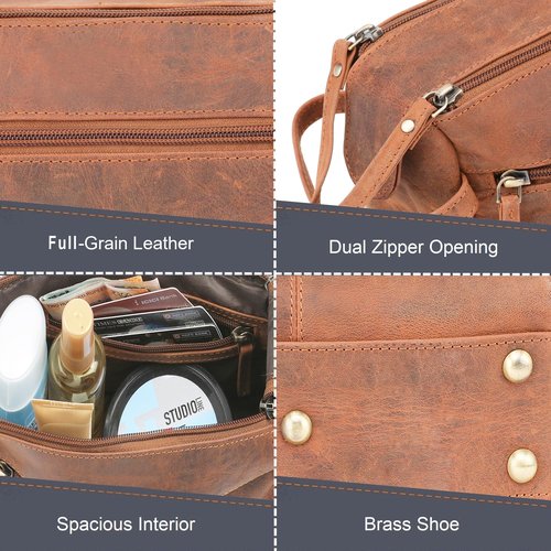 Rustic Town Unisex-Adult's Mens Toiletry Bags, Brown, M