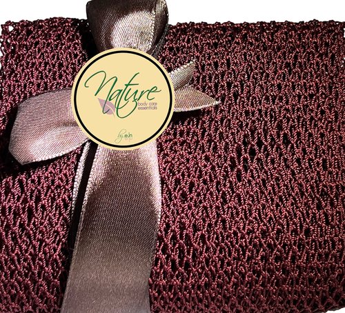Nature by EJN - Net Bath Sponge, Customized N1 Weave, NKN Naturals, Long, Skin Exfoliation, African, Ghana, Porous, Stretches Horizontally to Approximately 49" (Brown)