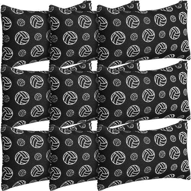 20 Pcs Sport Makeup Bag Sport Cosmetic Bag Canvas Gifts Softball Volleyball Football Baseball Tennis Accessories for Girls Toiletry Pouch with Zipper for Women Team Party (Volleyball,8 x 5 Inch)