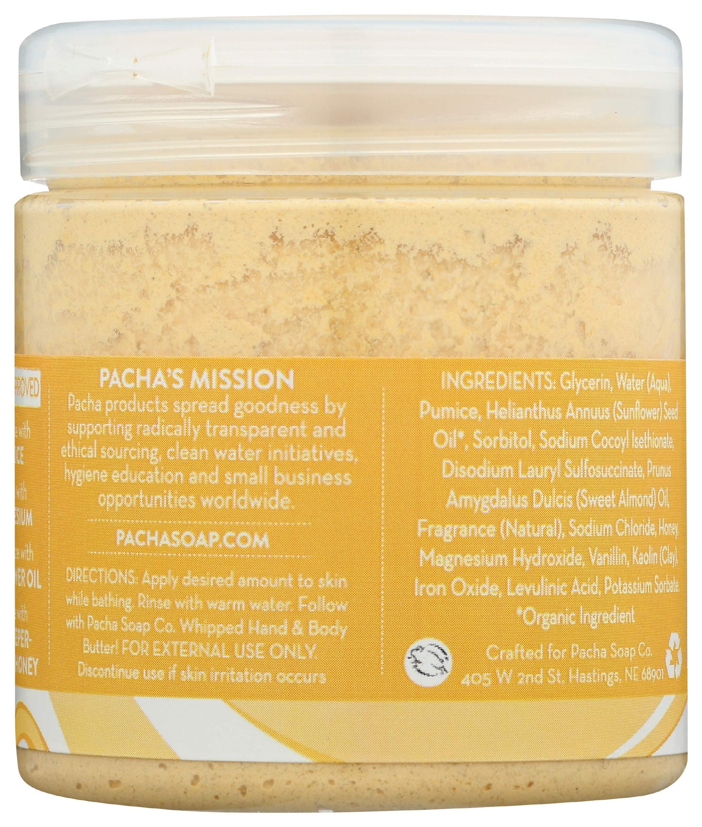 Pacha Soap Vanilla Almond Whipped Soap Scrub, 8 OZ