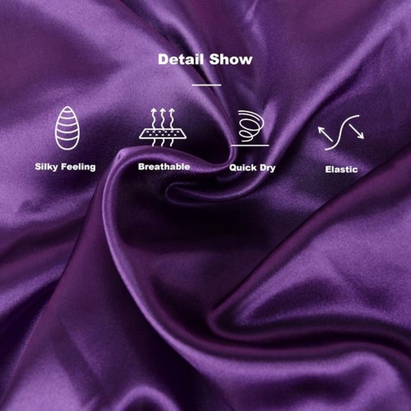 12 Pieces Satin Bonnet Hat For Women Sleeping Shower Caps Curly Hair Silky Bonnet Hair Wrap (Purple)