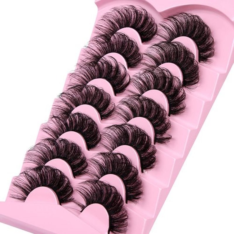 JIMIRE Lashes Mink Fluffy Dramatic Wispy False Eyelashes 20MM 6D Volume Crossed Strip D Curl Eye Pestañas Thick Soft Fake 7 Pairs Pack