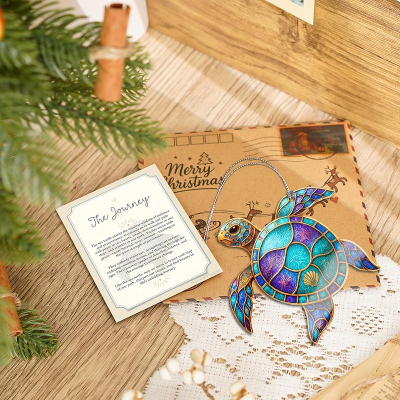 Sea Turtle Christmas Ornaments | Unique Suncatcher Gift for Sea Lovers - Perfect for Women & Moms