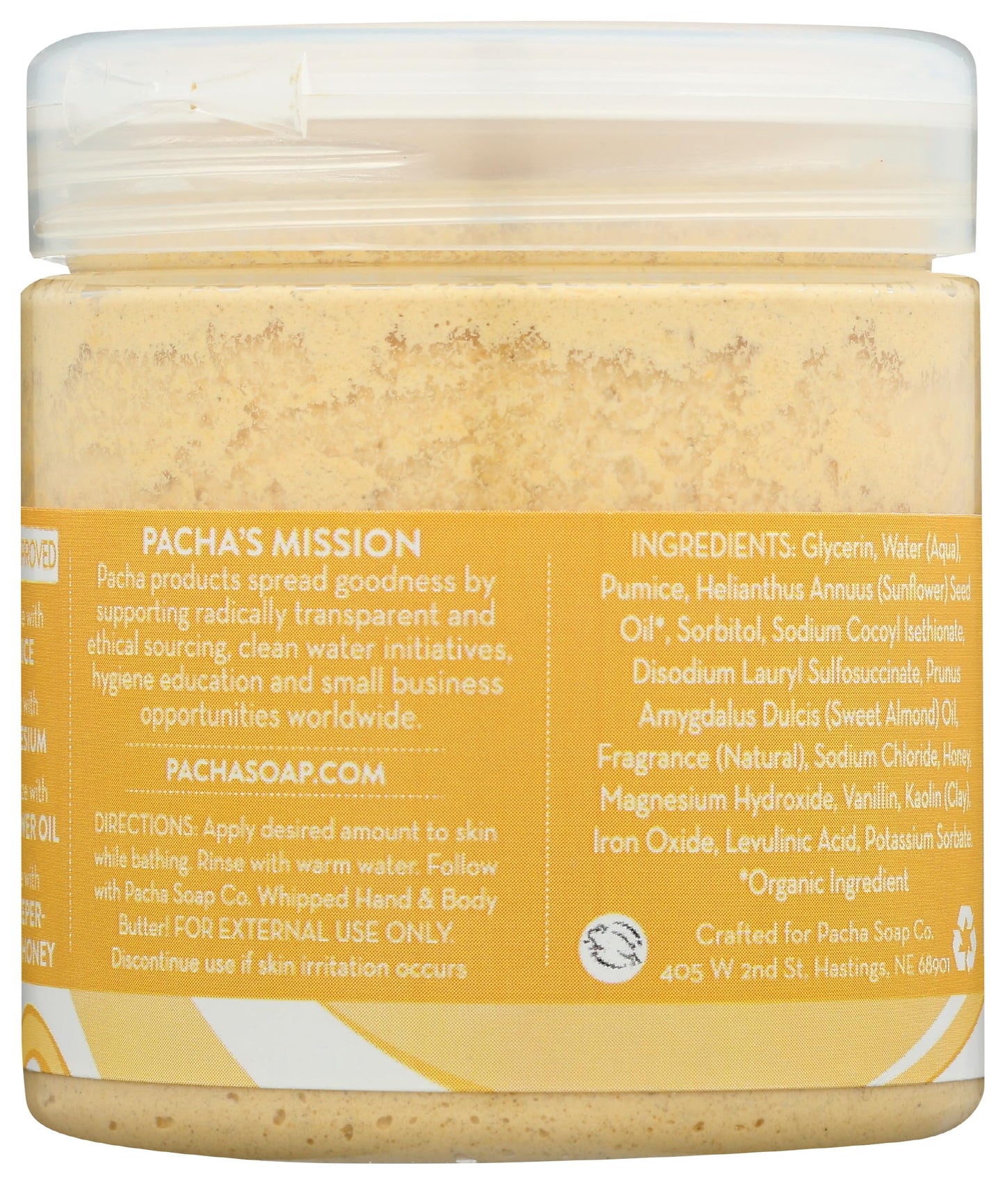 Pacha Soap Vanilla Almond Whipped Soap Scrub, 8 OZ