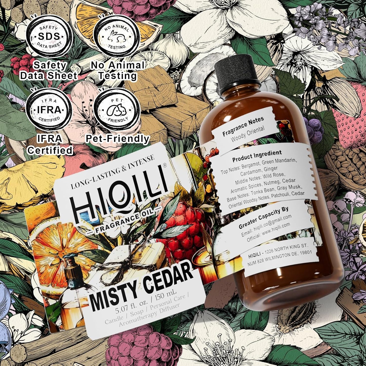 Misty Cedar Fragrance Oil - Premium Scent for Candle & Soap Making | 5.07 Fl Oz