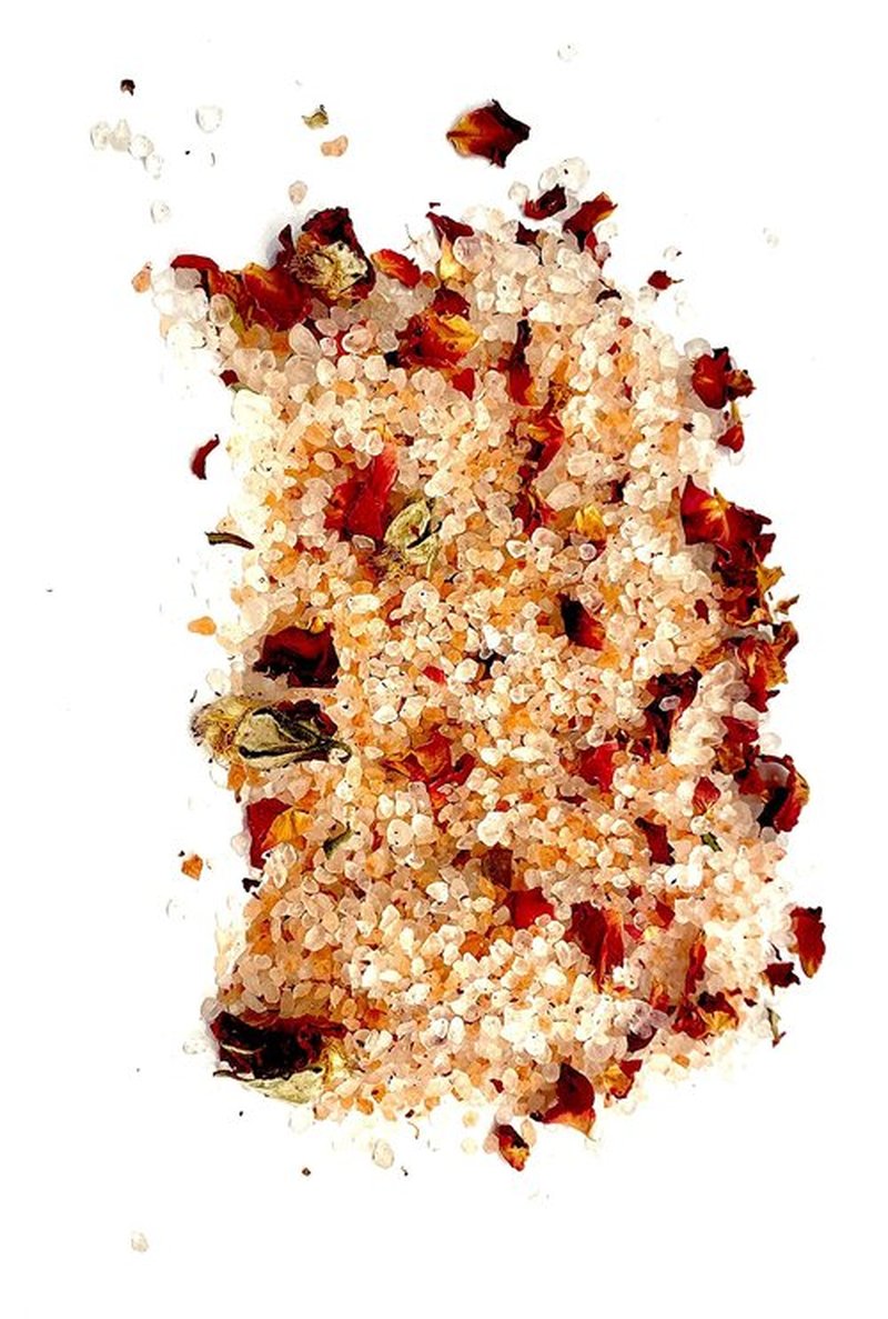 FIRETEAS - Royal Rose Bath Salts with Saffron - Dead Sea Salt, Himalayan Salt, Saffron Threads, Rose Petals & Sweet Orange Essential Oil. Bath of The Royalty & Great Fragrances & Relaxing Effects.