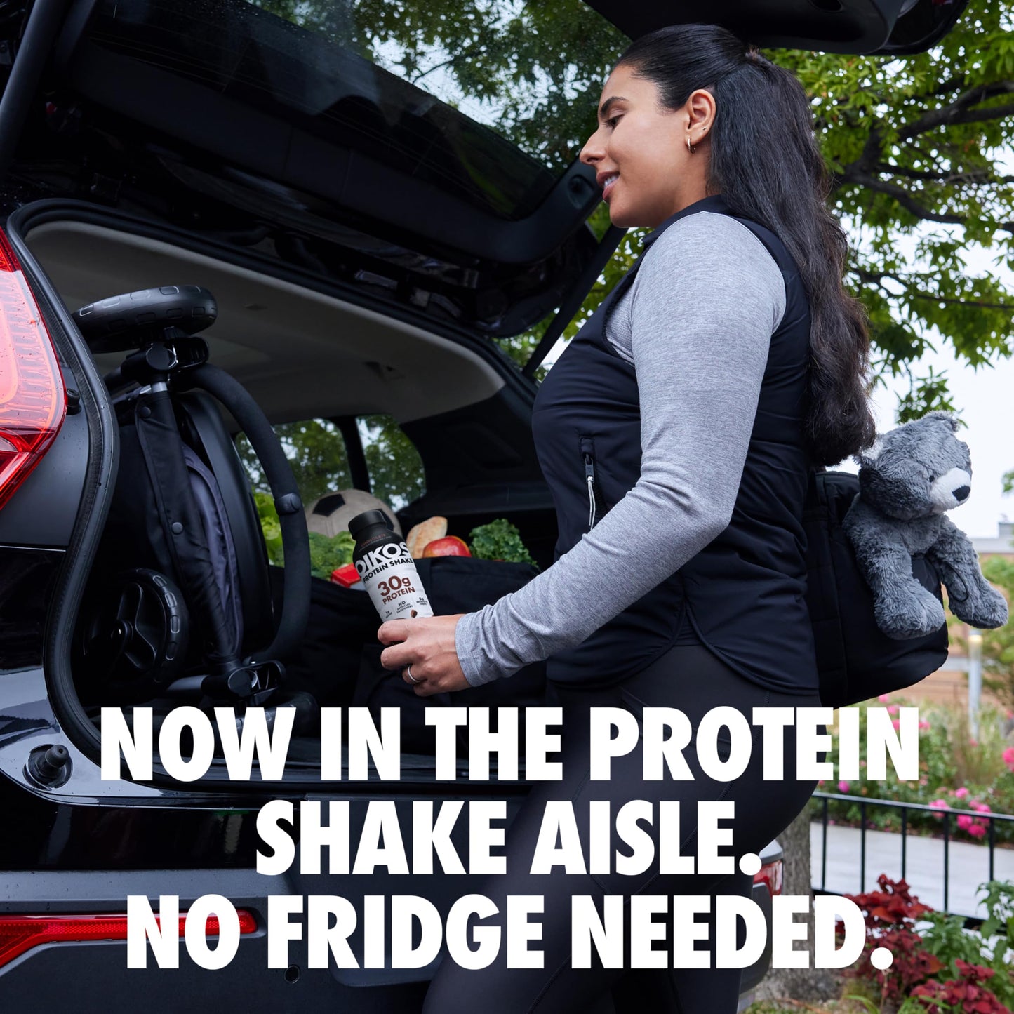 Oikos Protein Shake, Salted Caramel, 30g High Protein Drinks, Shelf Stable, Ready to Drink, 5g Prebiotic Fiber, 12 fl oz Bottle