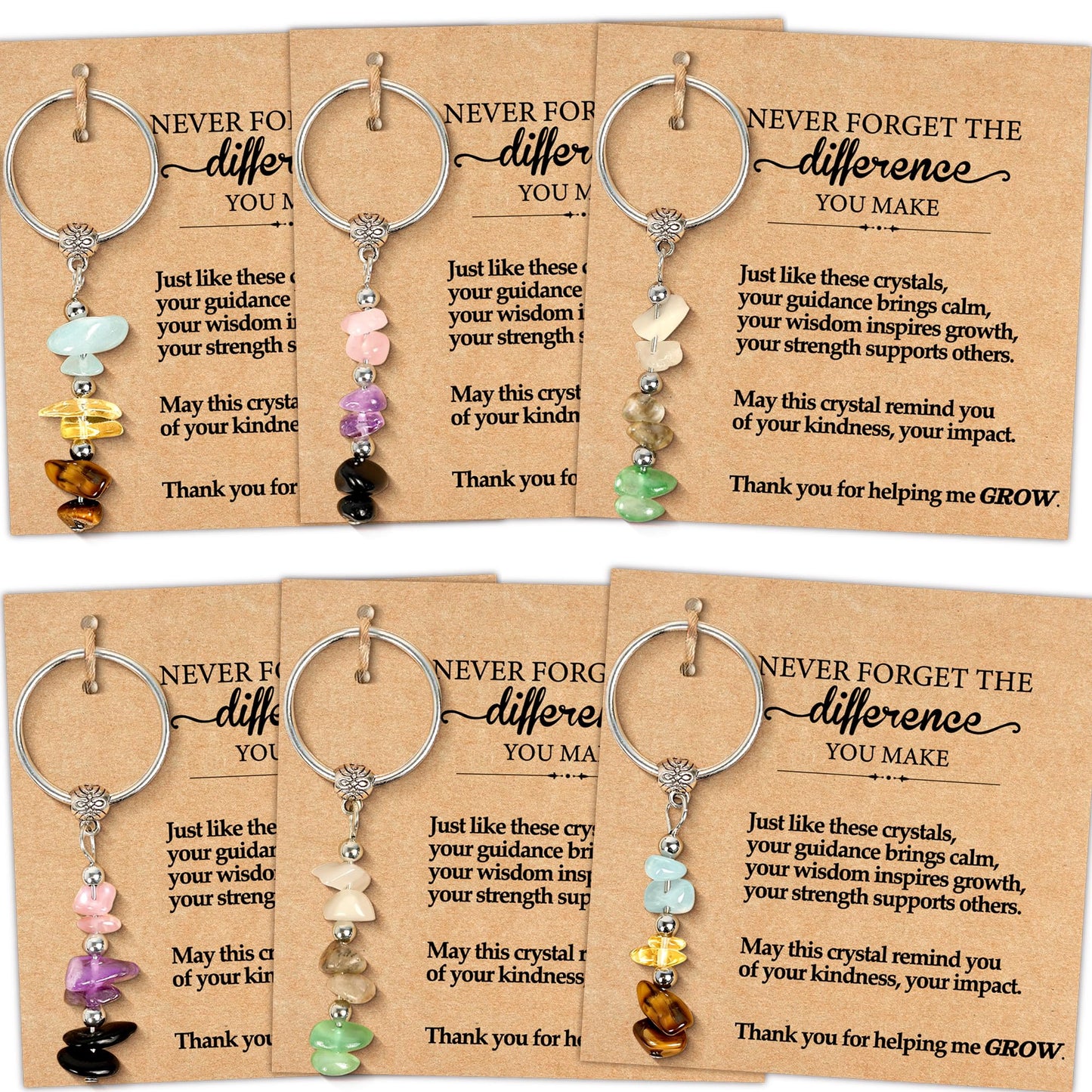 Parma77 6 PCS Teacher Appreciation Gifts Bulk,Crystal Teacher Keychain Gift with Meaning Cards, Teacher Gifts for Appreciation Week Graduation End of Year Valentines Christmas