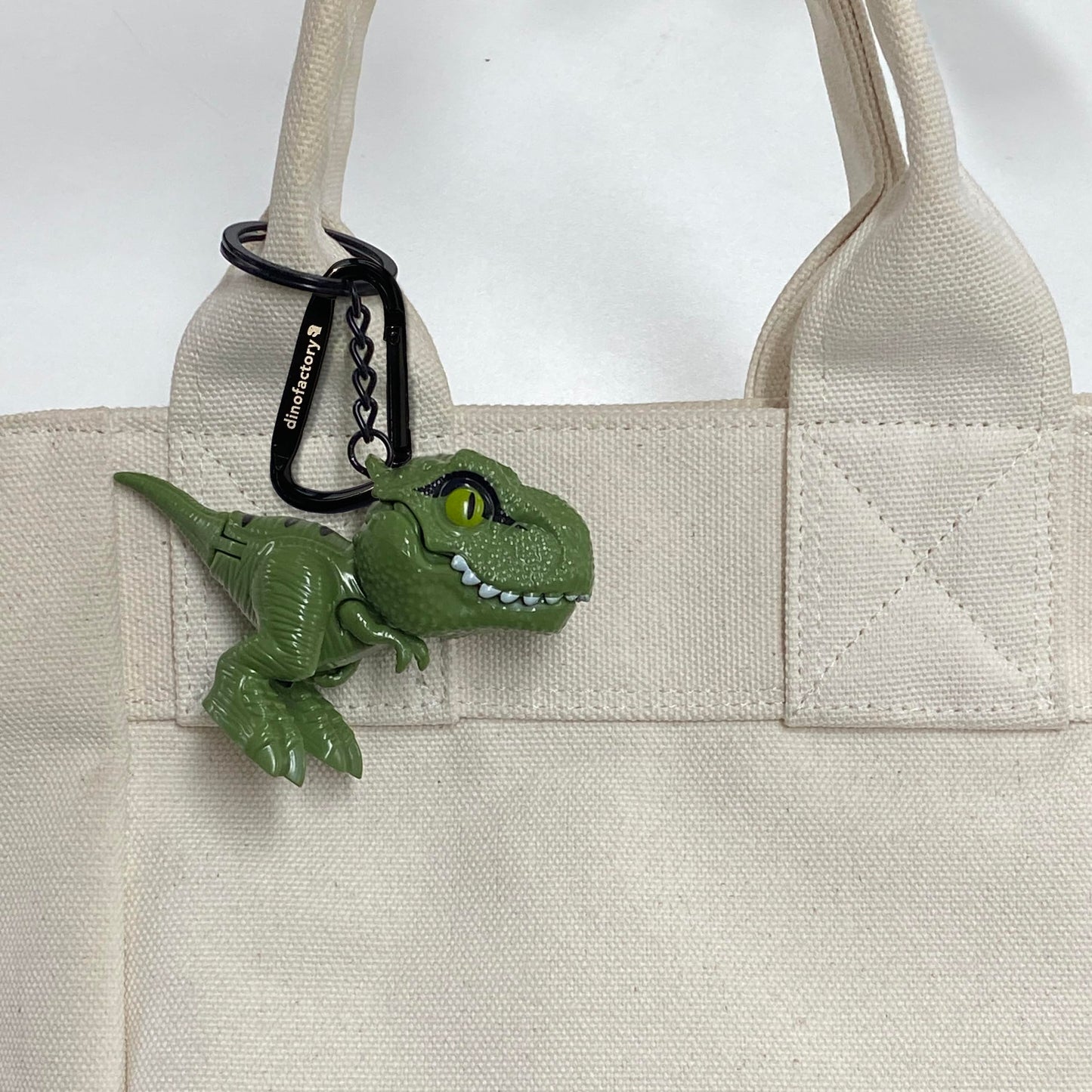 dinofactory Trex dinosaur Key Chain 2 inch Carabiner Clip (GREEN)