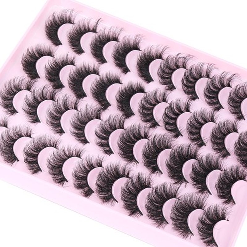 JIMIRE False Eyelashes Volume Fluffy Faux Mink Lashes 6D 14mm-18mm 4 Styles Mixed Wispy False Lashes Dramatic Look Fake Eyelashes 20 Pairs Multipack