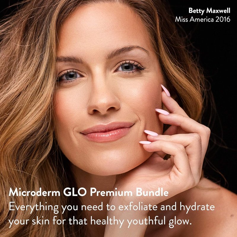 Microderm GLO Premium Skincare Bundle | Diamond Microdermabrasion System & Peptide Serum for Clear Skin