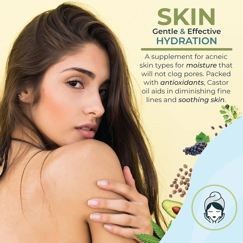 Jamaican Black Castor Oil - 100% Pure Tropic Roasted & Pressed Oil for Hair Conditioning, Skin Hydration & Eyelash Softening | 16 Fl Oz