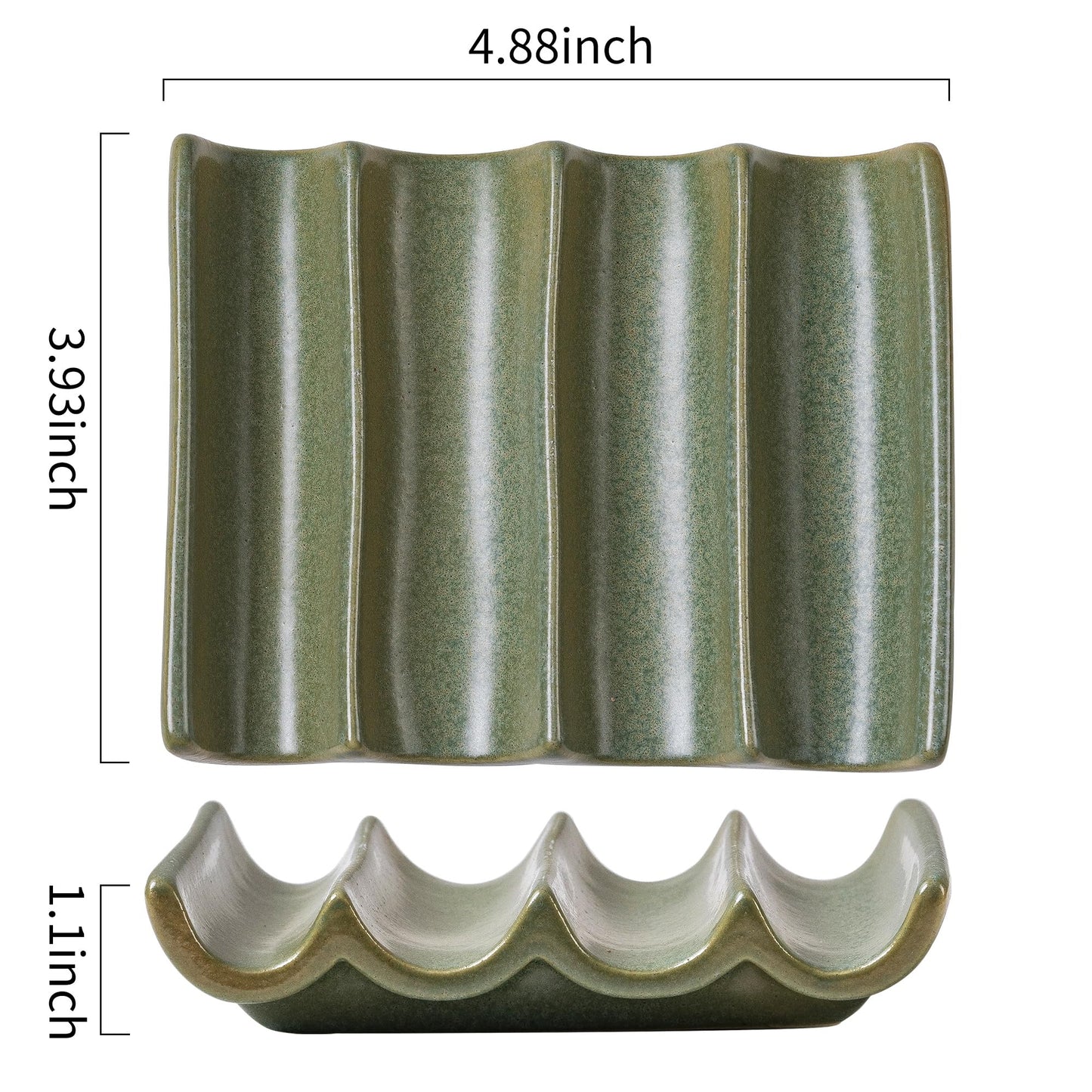 Soap Dish, Draining Ceramic Soap Holder Fluted Design Bar Soap Holder for Shower Bathroom, Soap Saver, Gift for Women Man, White 1 Pcs