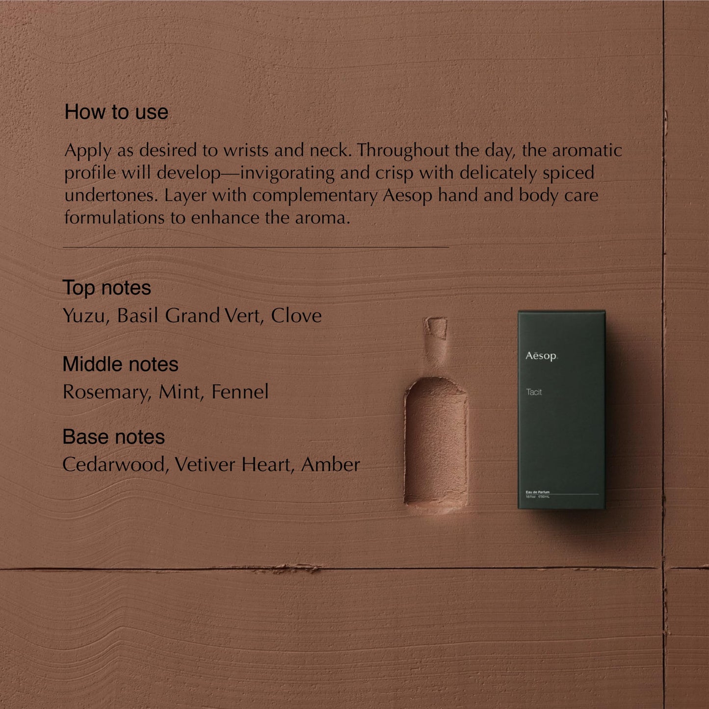 Aesop Tacit Eau de Parfum | Yuzu, Vetiver, and Basil Scent | Fresh Citrus and Green Aroma | Unisex | 3.3 fl oz