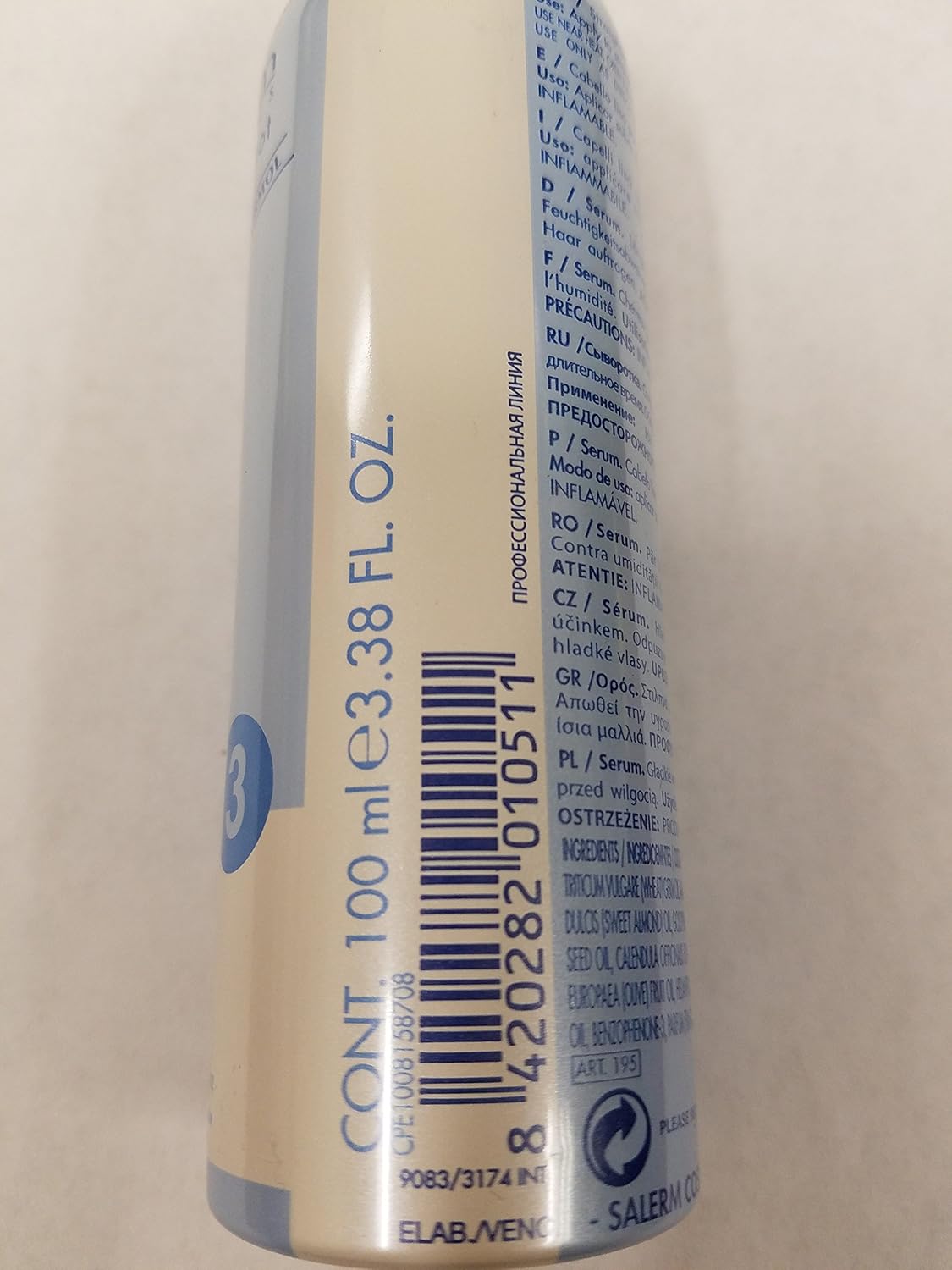 Salerm Keratin Shot Serum 3.38 oz