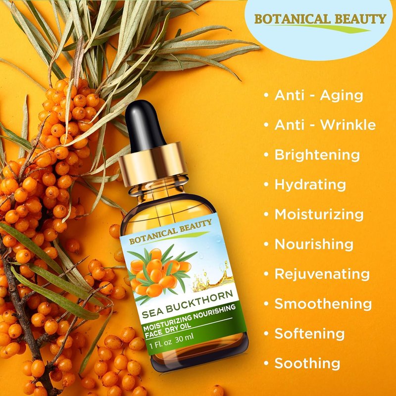 Sea Buckthorn Face Oil - 100% Natural Moisturizing & Nourishing Blend | 1 Fl Oz (30 ml)