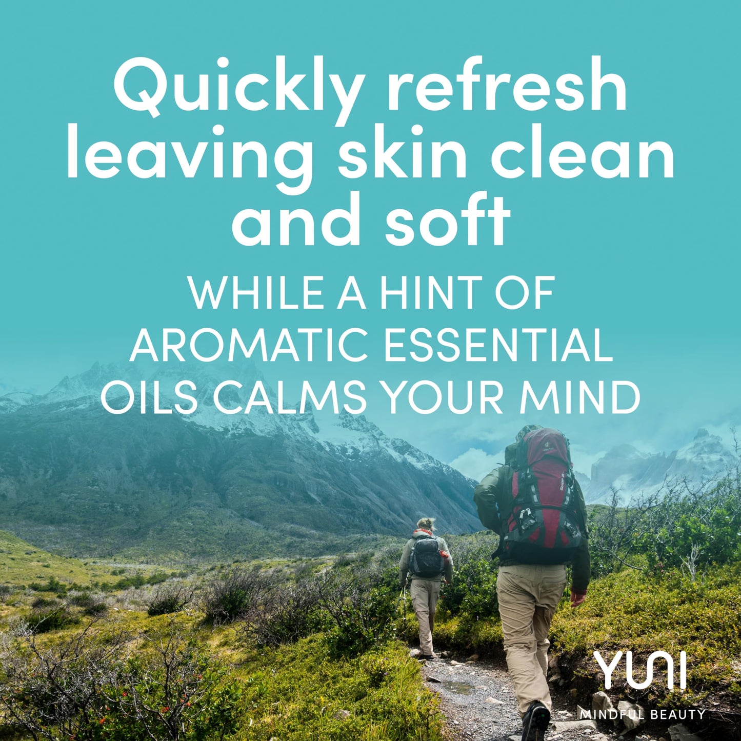 YUNI Beauty Waterless Body Wash (4 oz) - Rinse-Free Foaming Bath and Clean Body Wash Solution Instantly Remove Sweat, Dirt, Odor, Travel, Camping and Backpacking Essentials, Paraben-Free, Vegan