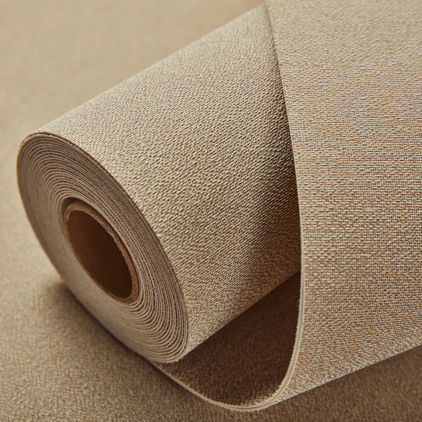 QYSUMIAO Fabric Grasscloth Texture Self-Adhesive Wallpaper Linen Peel and Stick Wallpaper Easy to Apply Removable Easy to Clean for Bedroom Livingroom Cabinet 16.5inx236.2in -Brown