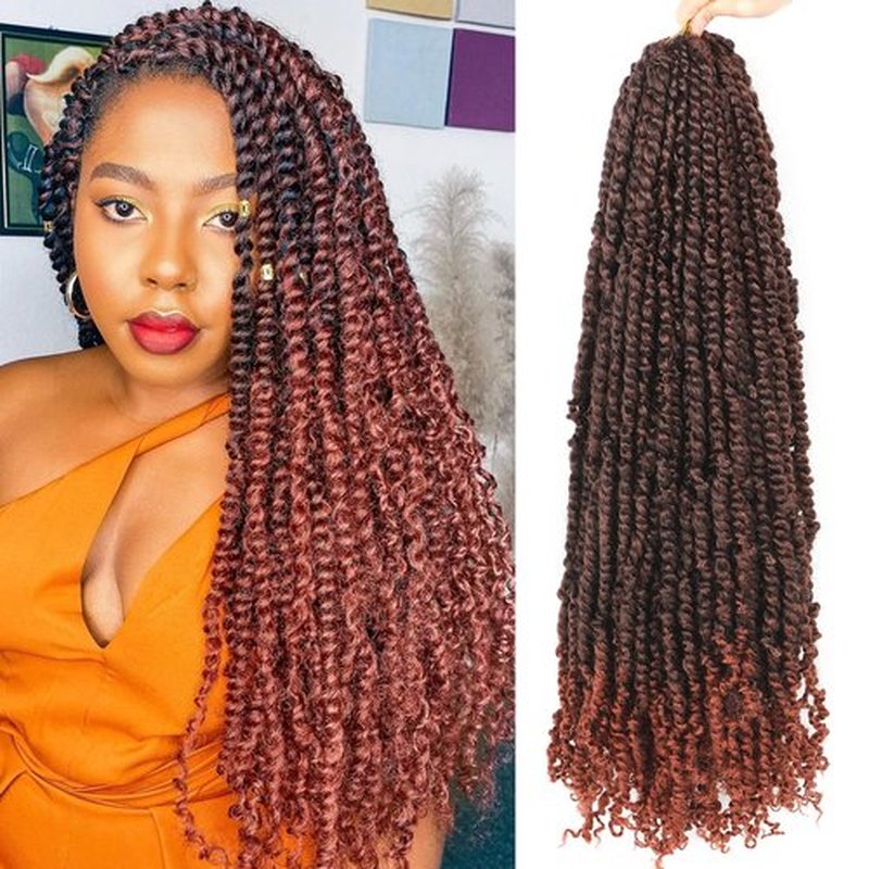 Karida Passion Twist Hair 30 Inch 7 Packs Long Pre Twisted Passion Twist Crochet Hair For Black Women Pre Looped Curly Crochet Passion Twist Braiding Hair Extensions (30 Inch, T350#)