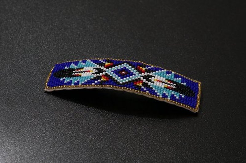 Beaded Hair Clips Native American Style Handmade Collection (Blue)