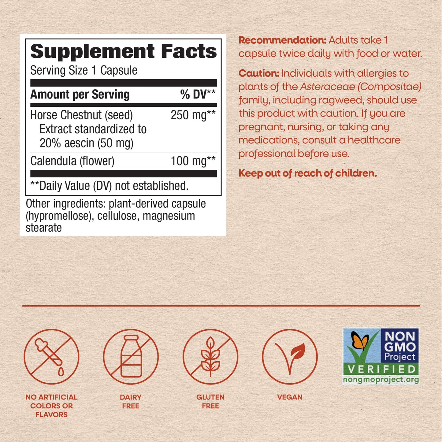 Nature's Way Horse Chestnut Extract, Supports Healthy Leg Veins*, 90 ct