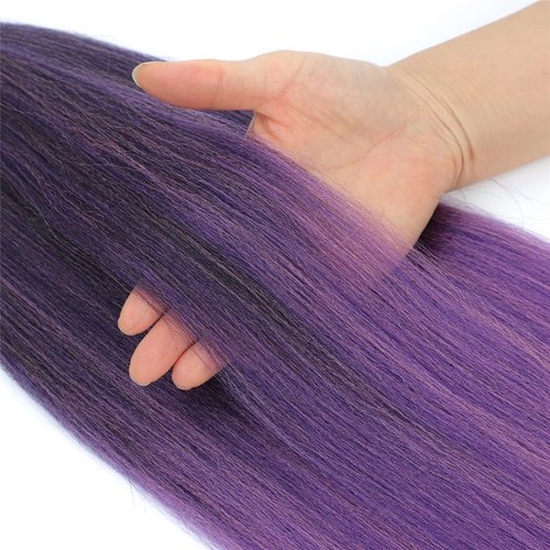 FAYETA Ombre Pre Stretched Braiding Hair, 28''-8 packs Silky Color Blend Braid Hair Extensions, 100% Synthetic Crochet Hair Braids