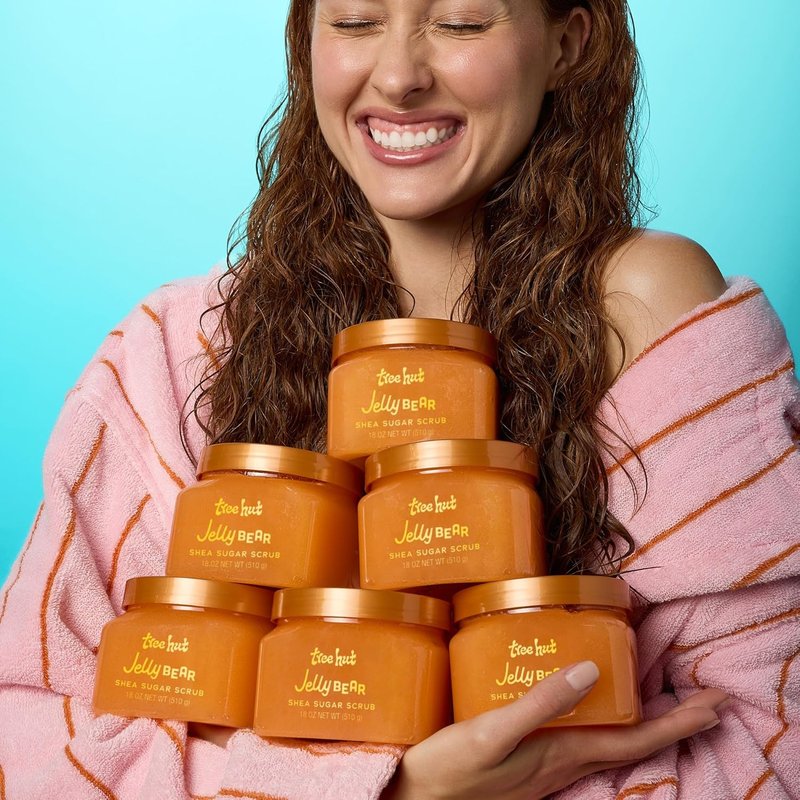 Tree Hut Jelly Bear Body Scrub - Exfoliating Sugar Scrub with Shea Butter & Essential Oils | 18 Oz for Smooth Skin