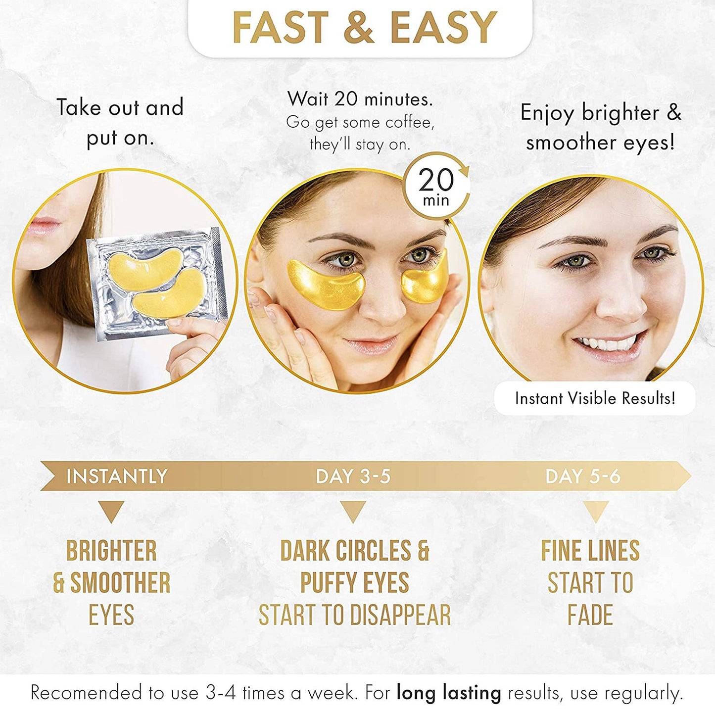 DERMORA Skin Treatment Mask Under Eye Patches - 20 Packs - Rejuvenating Face Mask for Puffy Eyes, Fine Lines, Revitalizing,Dark Cirlce,Refresh,Travel,Wrinkles- Cruelty-Free & Vegan Eye Patches