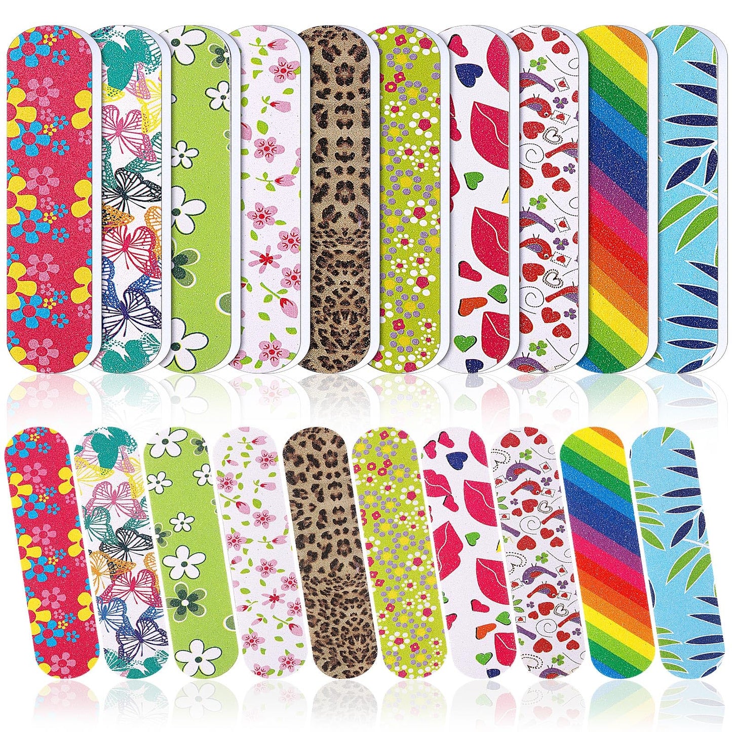 Sumind 100 Pack Mini Nail Files Bulk Double Sided Emery Boards Small Finger Nail Files Manicure Tools(2.36 x 0.59 x 0.16 Inch)