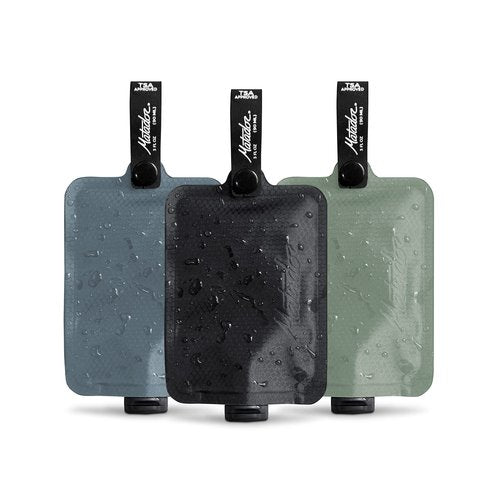 Matador Toiletry Bottles 3 Pack - 3 OZ Travel Bottles for Toiletries, TSA Approved Toiletry Bottles with Labels, Refillable Travel Pouch, Travel Containers for Creams, Gels, Pastes, and Liquids