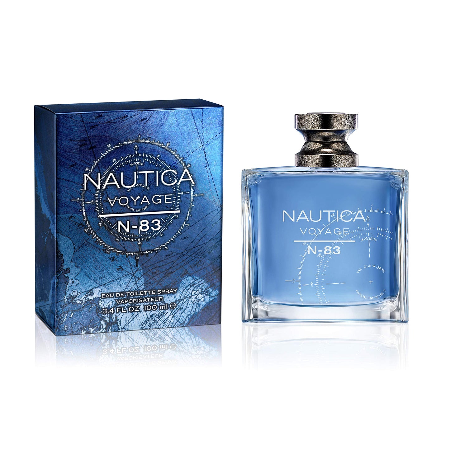 Nautica Voyage N-83 Eau de Toilette 3.4 fl oz (Pack of 1), Notes of Spicy Mint, Cardamom, and Musk, Men's Fragrance, Long Lasting, Everyday Fragrance, Travel Size