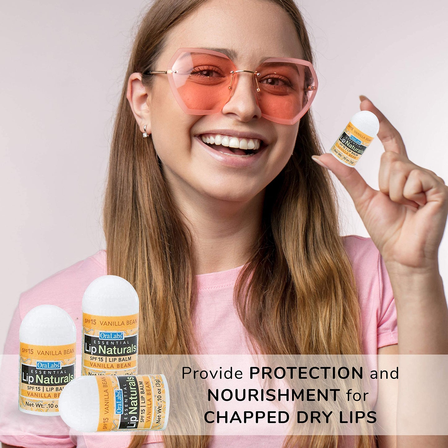 Lip Naturals® Mini Vanilla Lip Balm with Sunscreen (SPF-15) | Made in USA with Beeswax & Coconut Oil | 12-Count Pack with Vanilla Bean Flavor (0.10oz/3g Each)