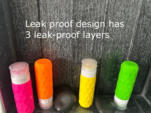 Travel Size Toiletries Containers, Shampoo Travel Bottles, Silicone Travel Bottles 3 oz, TSA Approved Travel Size Container, Leak Proof Refillable Squeezable, (4 Pack) (Tropical Paradise)