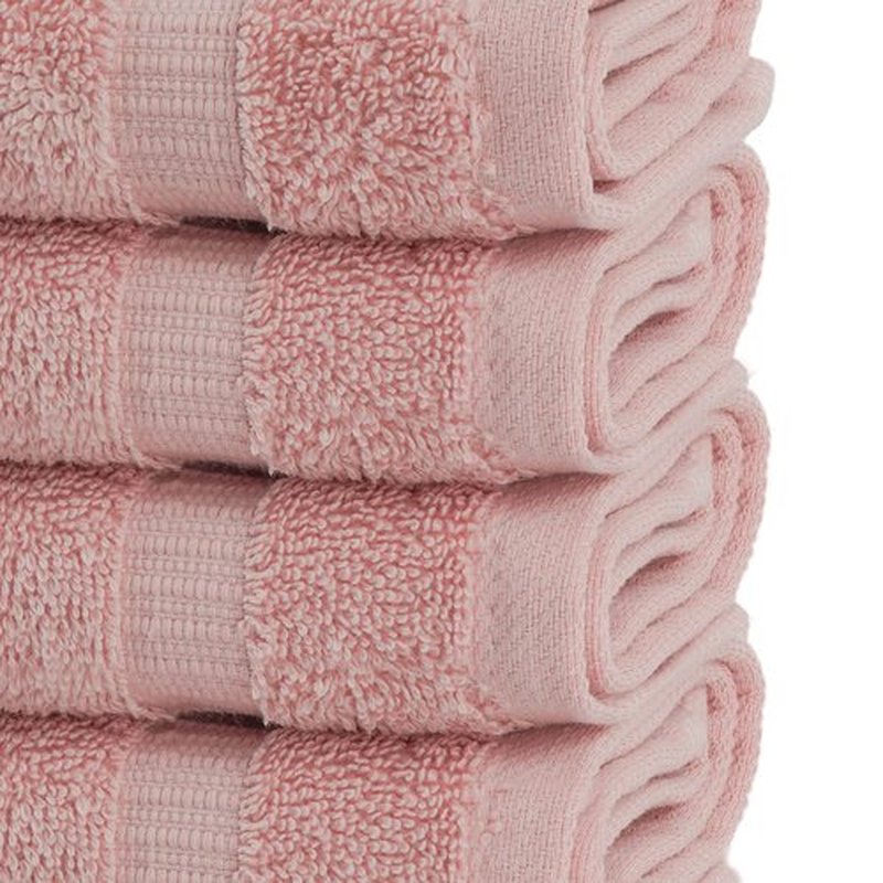 Chakir Turkish Linens | Hotel & Spa Quality 100% Cotton Premium Turkish Towels | Soft & Absorbent (4-Piece Washcloths, Pink)