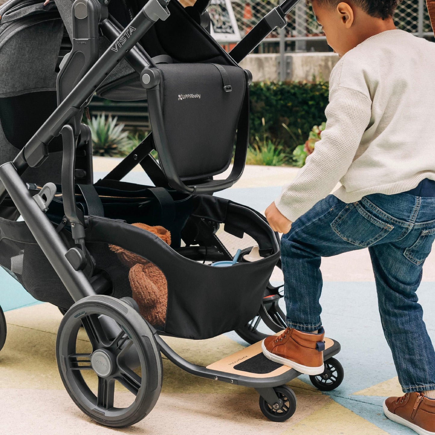 UPPAbaby PiggyBack Ride-Along Board for Vista, Vista V2, and Vista V3 Strollers / Quick Attachment for Children to Stand + Stroll / 55 lbs. Weight Capacity