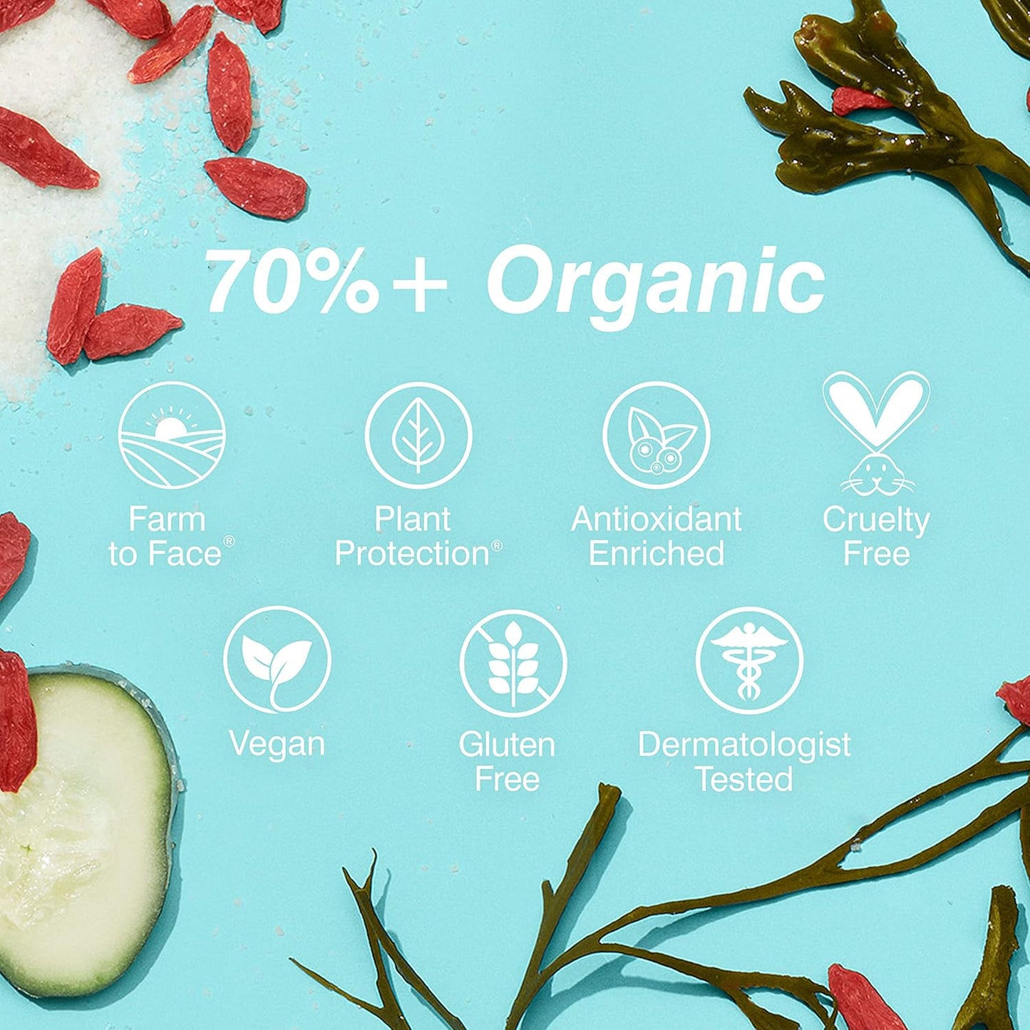 COOLA Organic Glowing Greens Facial Cleanser - Vegan, Gluten-Free, Aloe Vera Infused for Skin Barrier Protection