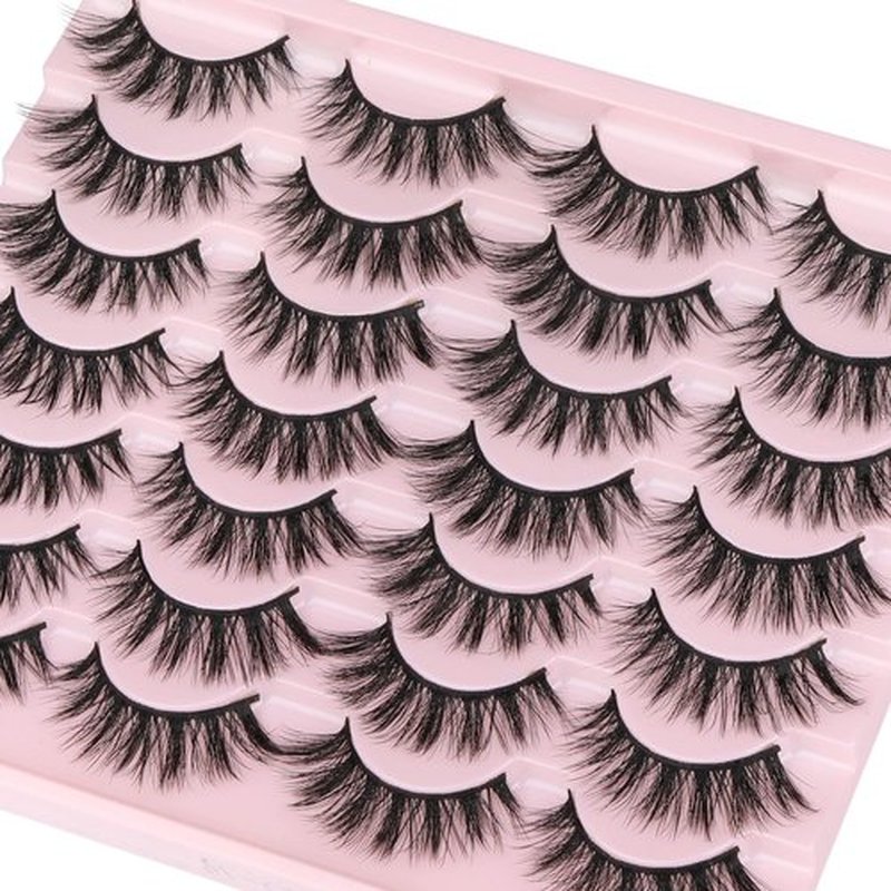 Newcally Eyelashes False Lashes Wispy Fluffy Eyelashes Mink Natural Look 3D Volume Fake Eye Lashes Pack Cat Eye Strip Reusable Faux Mink Eyelash 14 Pairs