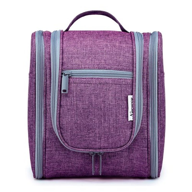 Narwey Small Hanging Toiletry Bag Women Travel Makeup Bag Organizer Toiletries Bag for Travel Size Essentials Accessories Cosmetics (Medium, Dark Purple)