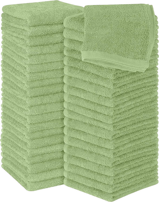 Utopia Towels 12 Pack Cotton Washcloths Set, 100% Ring Spun Cotton, Premium Flannel Face Cloths, Highly Absorbent and Soft Feel Fingertip Towels, Beige