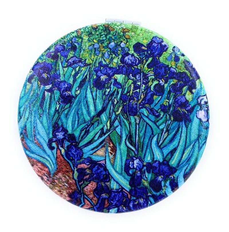 Aeisage Pocket Mirror for Women Small Travel Mirror Magnifying Van Gogh Irises Flower Purse Mirror Compact Unique Gift for Artistic Mom