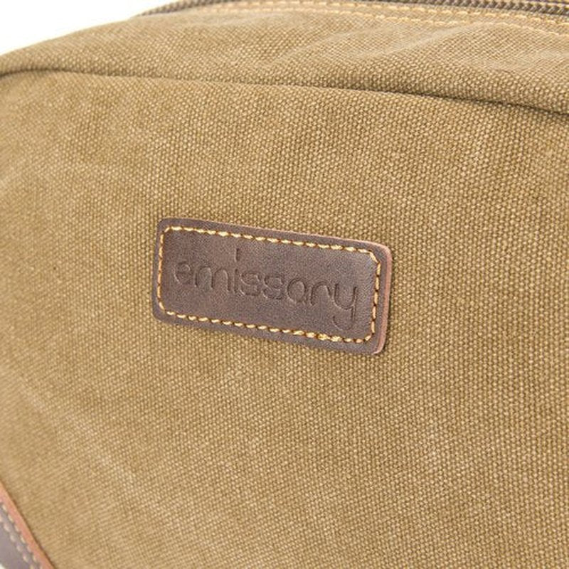 emissary Men's Toiletry Bag, Leather and Canvas Travel Toiletry Bag, Dopp Kit for Men, Travel Bathroom Bag Men's Shaving Kit, Travel Kit Small Bags for Men, Shaving Bag for Travel Accessories (Brown)