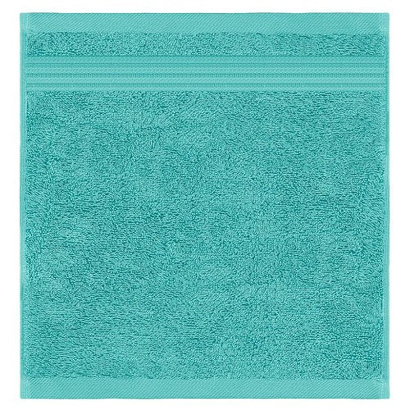 American Veteran Towel, 100% Cotton Turkish Washcloths for Bathroom Essentials 4 Pack, Soft Absorbent Wash Cloths Quick Drying Small Towels Washrags, Turquoise Blue