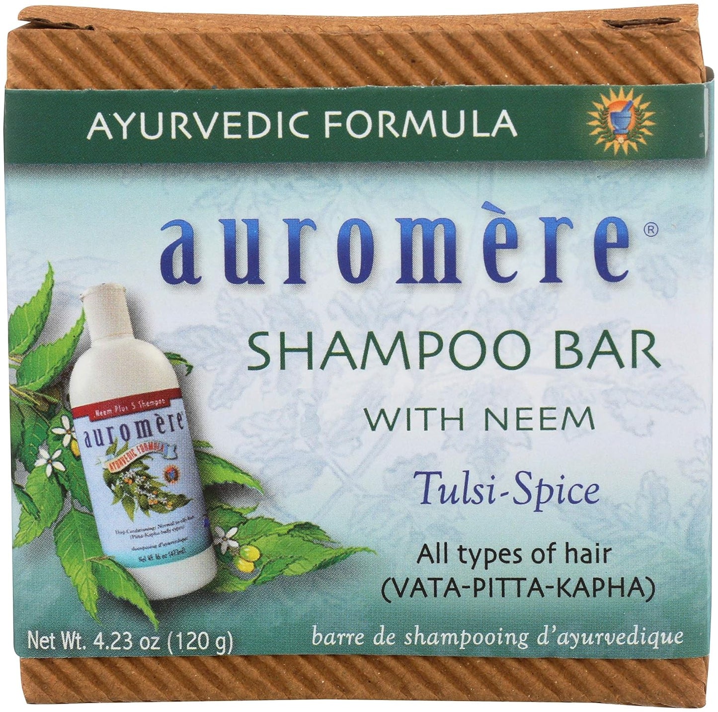 Auromere Ayurvedic Shampoo Bar - Eco Friendly, Handmade, Vegan, Cruelty Free, Natural, Non GMO, All in One Bar for Soap and Shampoo (4.23 oz), 5 pack