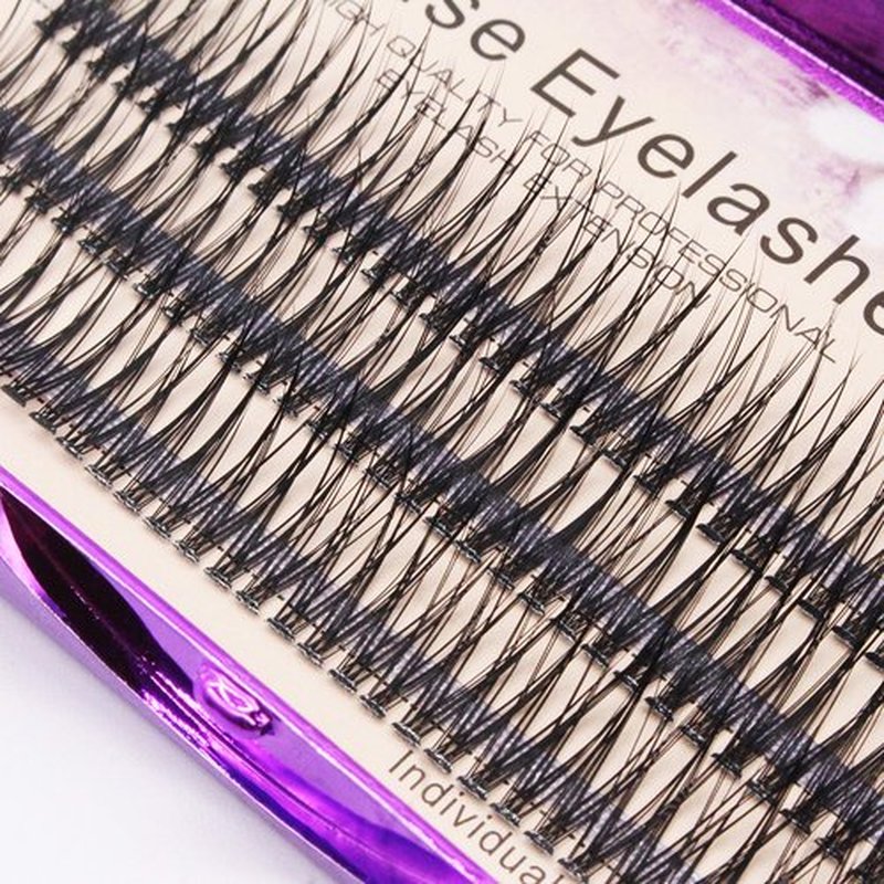 BODERMINCER 8-16mm to Choose Fish Tail Design 120pcs Thickness 0.1mm C Curl 12 Root Women Lady Individual Black False Eyelash Cluster Eye Lashes Extension Tools (8mm)