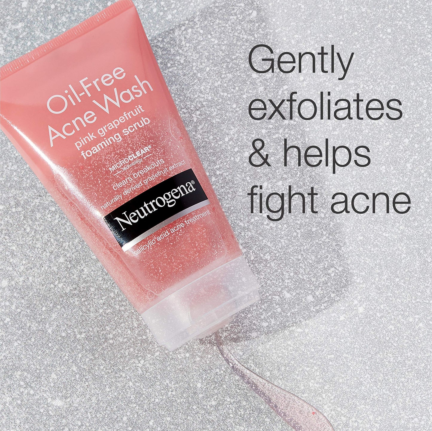Neutrogena Oil Free Pink Grapefruit Acne Face Wash with Vitamin C, Salicylic Acid Acne Treatment Medicine, Gentle Foaming Vitamin C Facial Scrub to Treat and Prevent Breakouts, 4.2 fl. oz