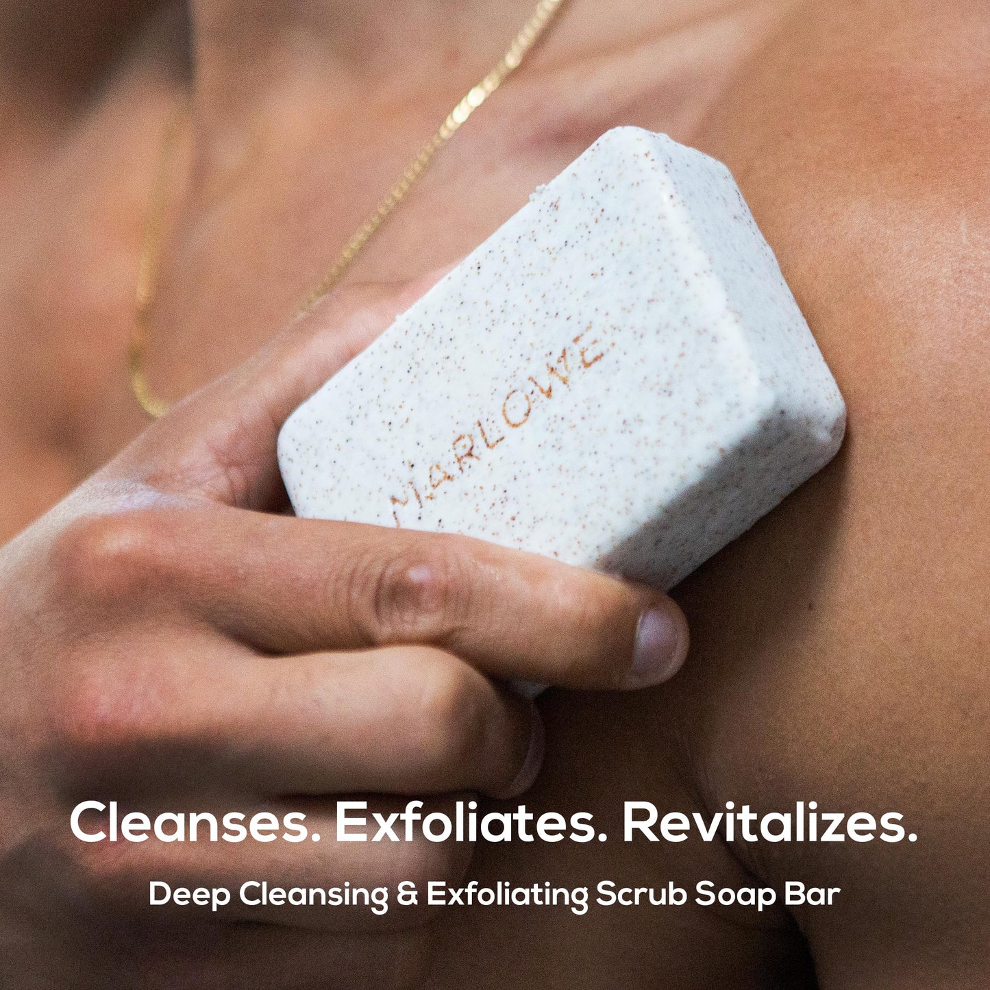 MARLOWE. Body Scrub Soap, Exfoliating Soap Bar, Santal, 7 oz (3 Bars)