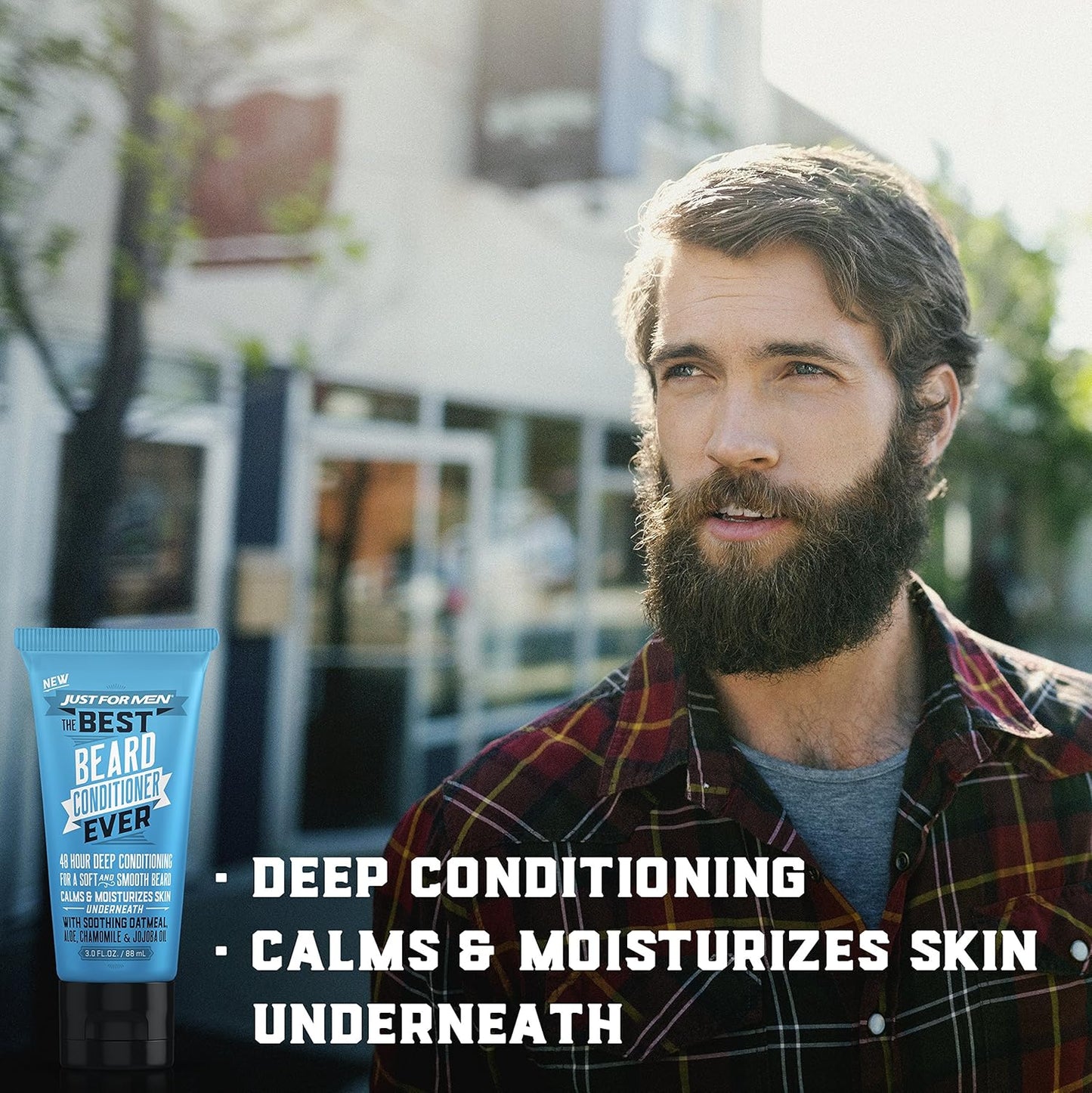 Just For Men The Best Face & Beard Wash Ever, Mosturizes to help prevent beard itching, Acts like Shampoo for the beard, Made with Oatmeal, Aloe, Chamomile, and Jojoba Oil, 3 Fluid Ounce