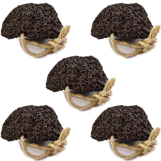 Natural Elephant Natural Volcanic Lava Pumice Stone Callus and Foot Pedicure Rock Scrub Packs (Pack of 5)